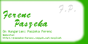 ferenc paszeka business card